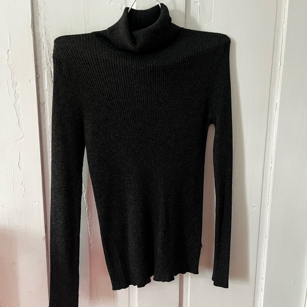 Ambiance Dark Grey Cowl Neck Sweater Slim Fit